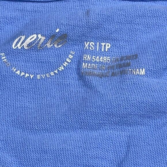 Aerie Baby Blue Sugar Cropped Graphic Boyfriend T-Shirt - XS N0499 - Picture 5 of 8